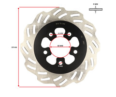 remschijf Sym origineel wave 5-gaats voor/achter 225mm symphony sr 45121-ate-000