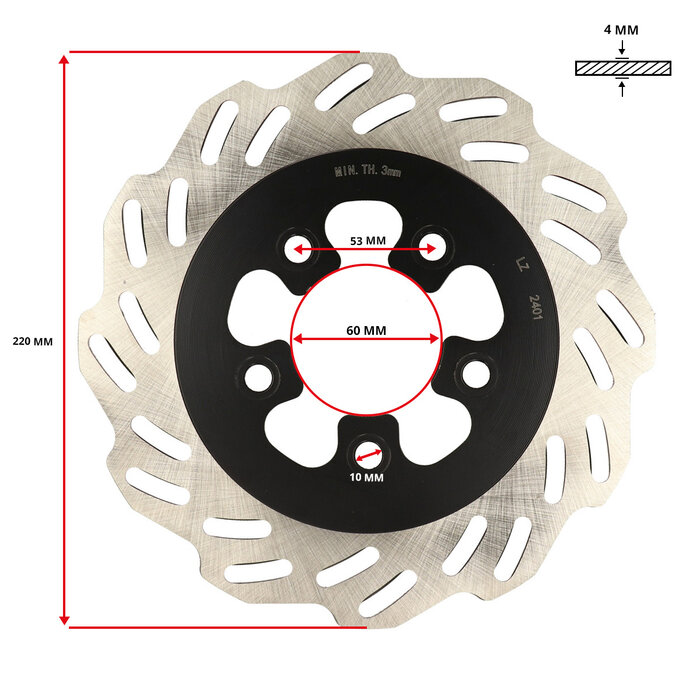remschijf Sym origineel wave 5-gaats voor/achter 225mm symphony sr 45121-ate-000