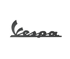 embleem Piaggio origineel woord [vespa] voorscherm mat zwart gts 310, gtv 300, gtv 310 2h005863