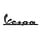 embleem Piaggio origineel woord [vespa] voorscherm mat zwart gts 310, gtv 300, gtv 310 2h005863