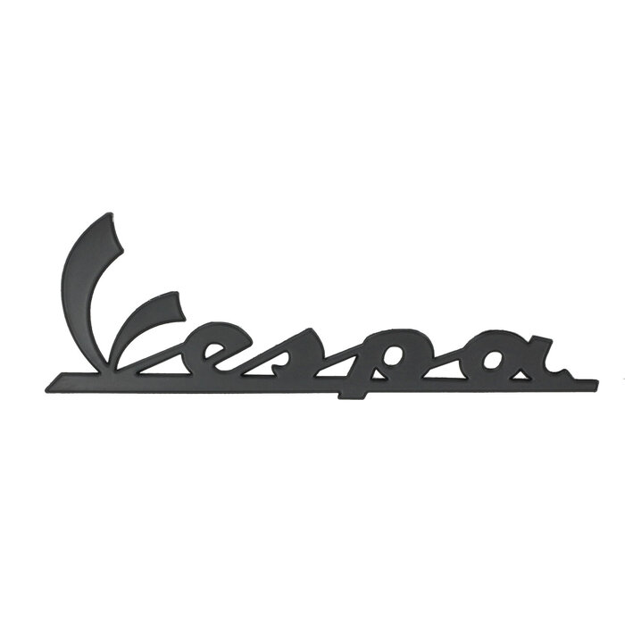 embleem Piaggio origineel woord [vespa] voorscherm mat zwart gts 310, gtv 300, gtv 310 2h005863