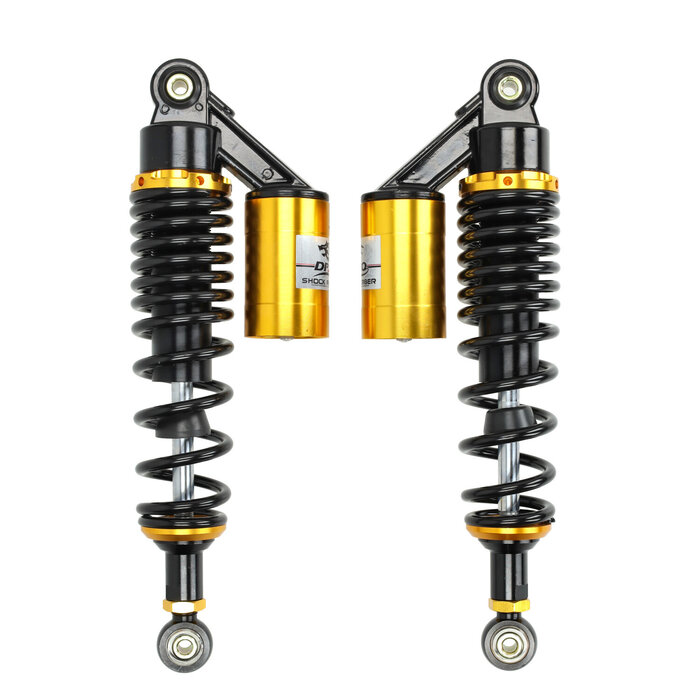 schokbrekerset DMP + gastank 320mm zwart camino, puch maxi, zundapp