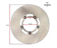 remschijf 5-gaats voor 205mm kreidler, kreidler rs, rmc