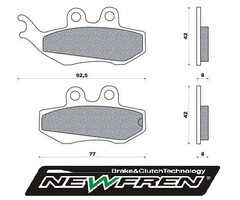 remblokset newfren voor dna, dna 180cc, dt50lc, rs1, rs1999, runner 180cc, runner pro, rx, tzr, xsm, xtm fd0195