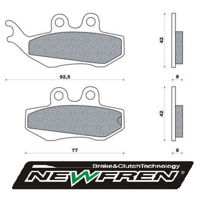 remblokset newfren voor dna, dna 180cc, dt50lc, rs1, rs1999, runner 180cc, runner pro, rx, tzr, xsm, xtm fd0195