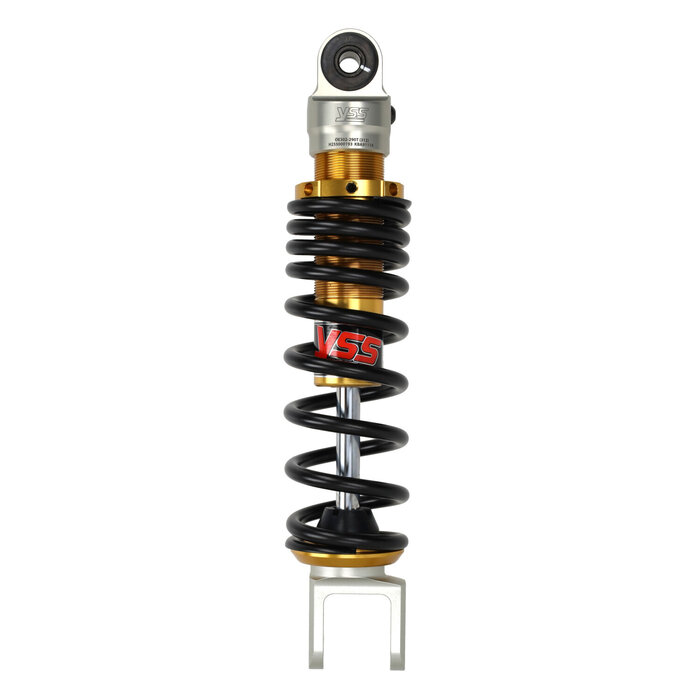 schokbreker yss gasgevuld E-serie 290mm zwart/goud sr piaggio blok