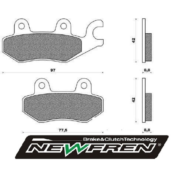 remblokset newfren voor agility 125, k-pipe, sco kymco 4t, sento, silence, filly, gpr, new dink, tzr fd0257