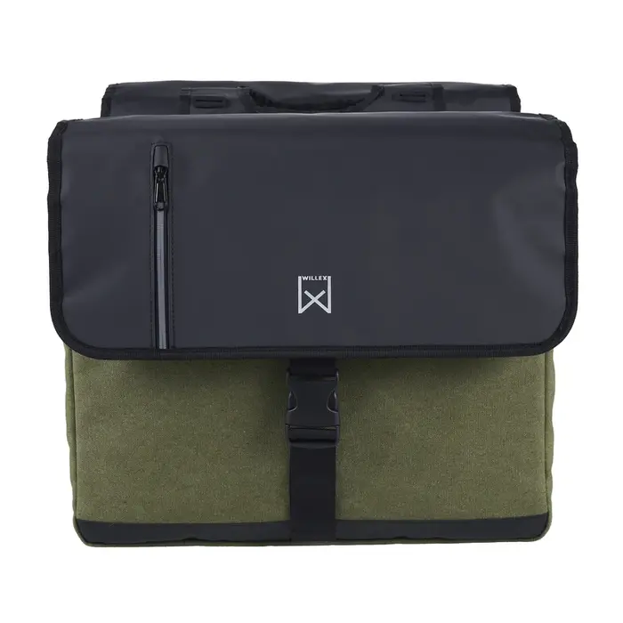 Willex Willex Dubbele Fietstas - Business - Groen/zwart - 40L
