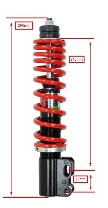 YSS Schokbreker Voorvork Hybrid-S Comfort Zwart – Piaggio/Vespa - 290mm