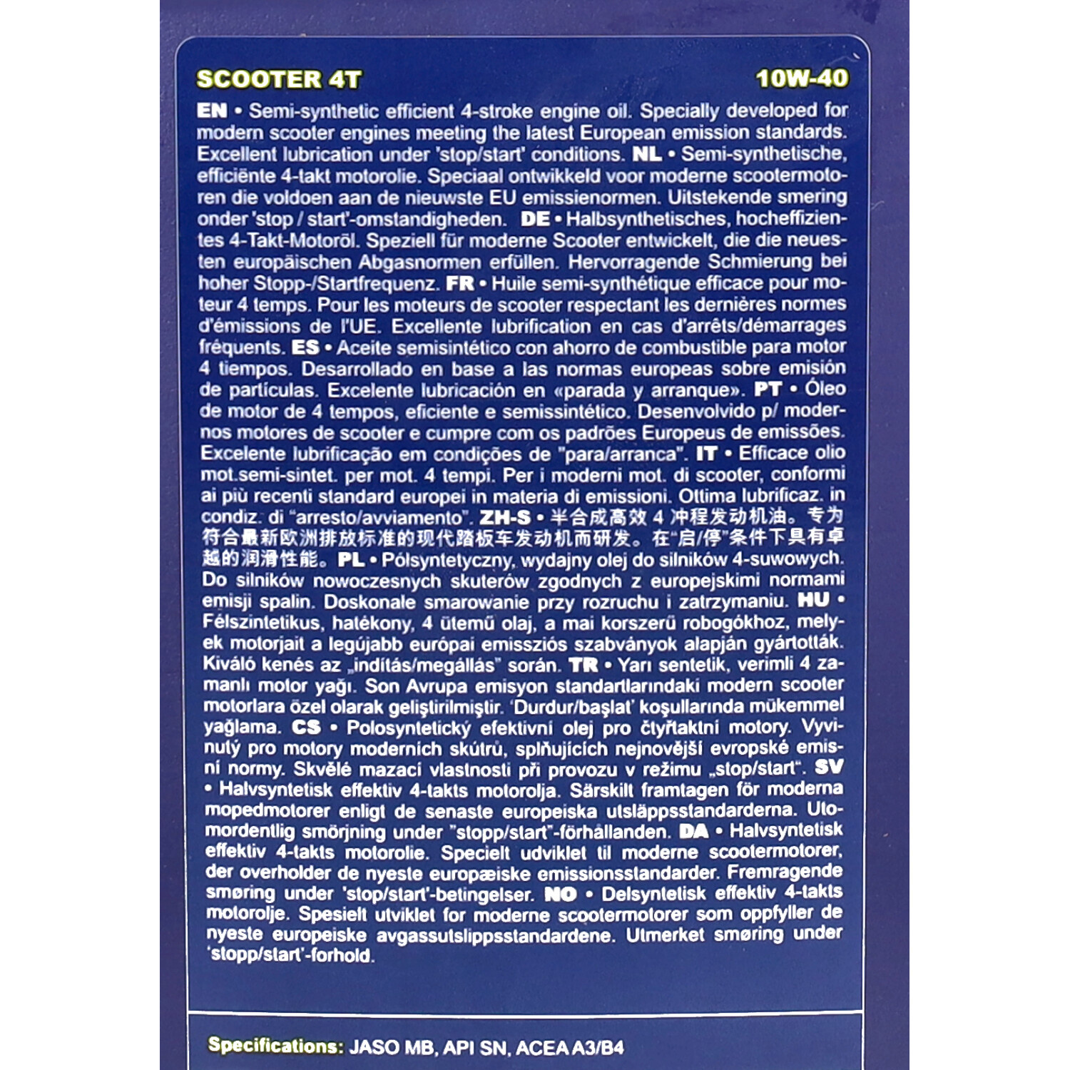Putoline Putoline smeermiddel olie 10W40 half synth 4T scooter 1L