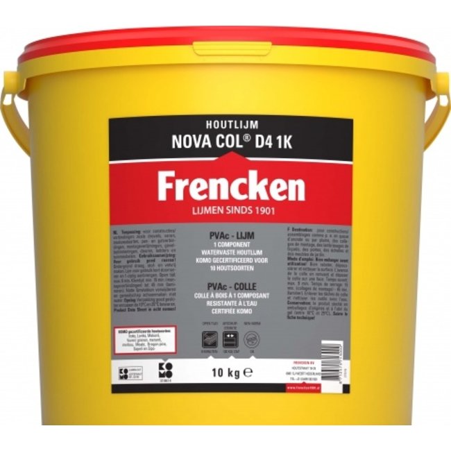 Frencken Nova Col D4 1K Watervaste Houtlijm 10kg