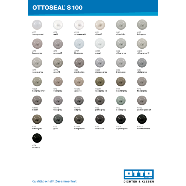 OTTO Ottoseal S100 Kleurenkaart Klein Grijze Tinten