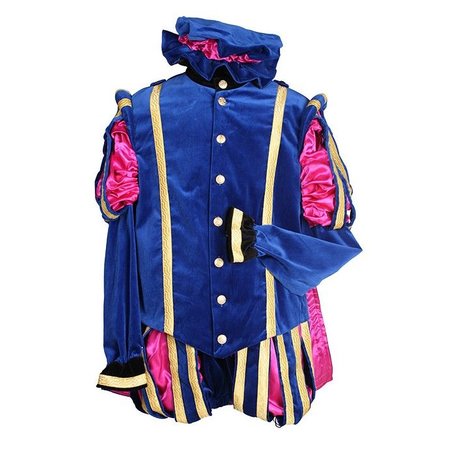 Luxe Pieten kostuum Malaga blauw/pink