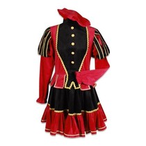 Damespiet kostuum zwart/rood