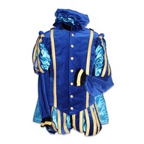 Pieten outfit luxe fluweel Gerona blauw/turquoise