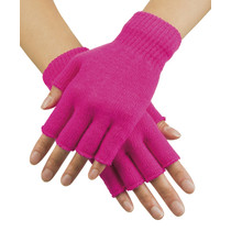 Vingerloze handschoen fluor pink