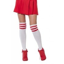 Cheerleader sokken wit/rood