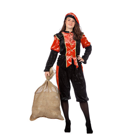 Pieten kostuum Diego zwart/rood