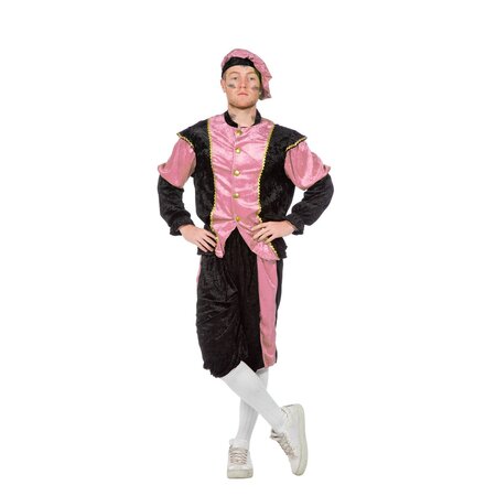 Pieten kostuum Diego zwart/roze