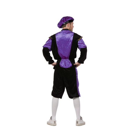 Pieten kostuum Diego zwart/paars