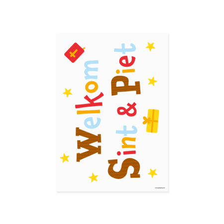 Raamstickers Sint & Piet Cartoon Vigo