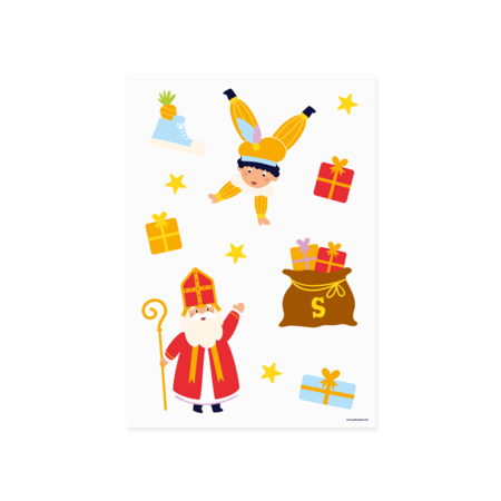 Raamstickers Sint & Piet Cartoon Vigo