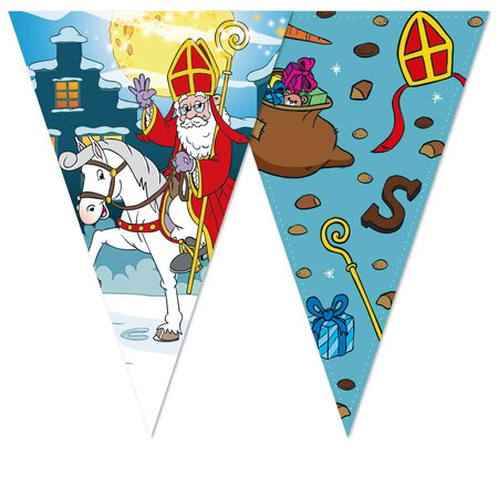 Vlaggenlijn Sinterklaas & Ozosnel Cartoon (10m)