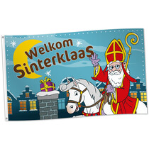 Vlag Welkom Sinterklaas Cartoon (150x90cm)