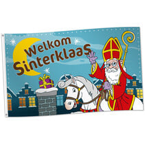 Vlag Welkom Sinterklaas Cartoon (150x90cm)