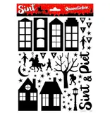 Sinterklaas Raamstickers A4 Zwart