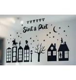 Sinterklaas Raamstickers A4 Zwart