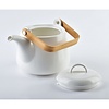 Porseleinen Theepot HAPPY 1,1 L met Bamboe Handgreep