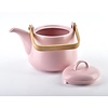 Porseleinen Theepot HAPPY 1,1 L met Bamboe Handgreep