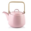 Porseleinen Theepot HAPPY 1,1 L met Bamboe Handgreep