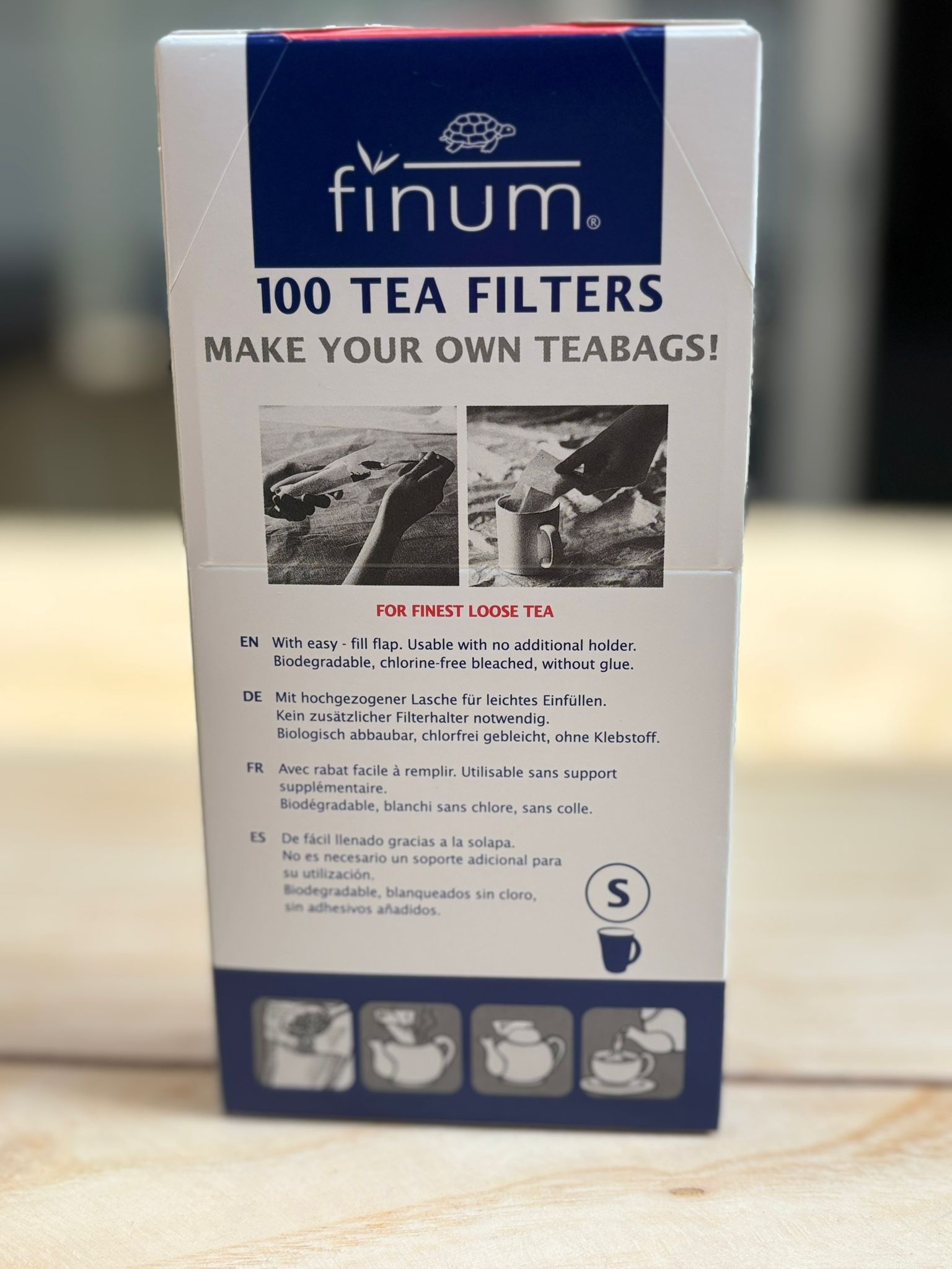 Finum maat S - 100 theefilters in een doosje (vervanger van T-sac nr. 2)