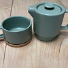 1-Persoons Theepot Mintgroen 40cl met RVS filter & kopje
