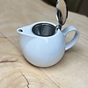 Witte Keramische Theepot (750ml) met Uitneembaar RVS Filter & Klapdeksel