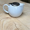 Witte Keramische Theepot (750ml) met Uitneembaar RVS Filter & Klapdeksel