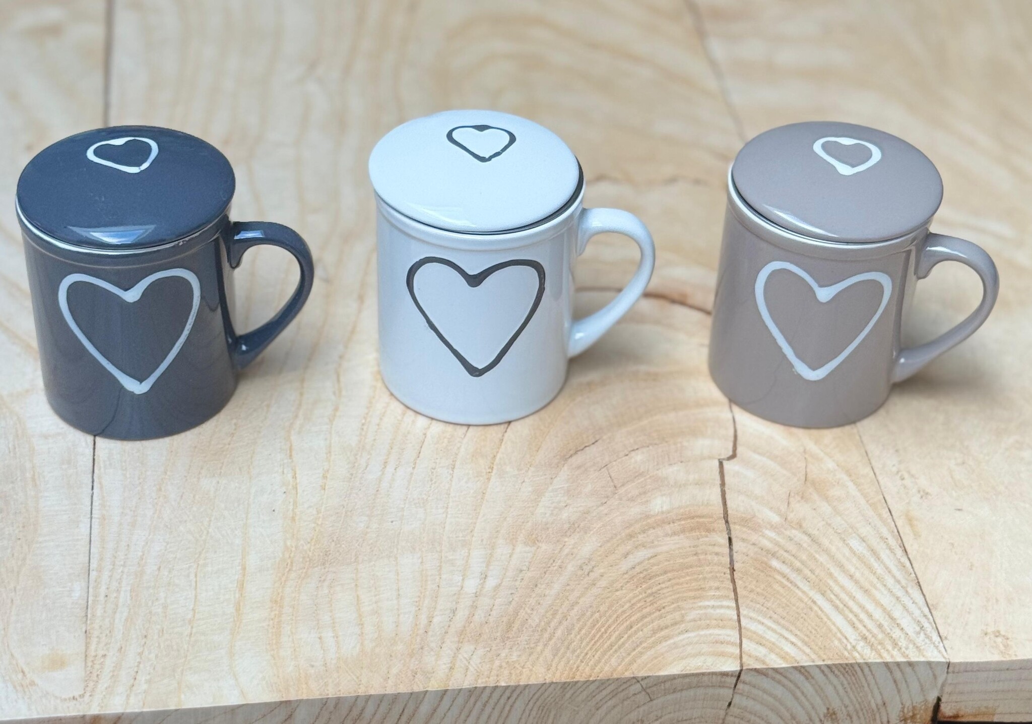 Bewaarblik rond met hart in 2 kleuren