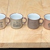 Koffiekopjes met Spreuk 285 ml (Set van 4) - Pasteltinten