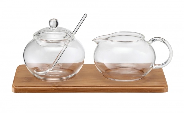 Karl Weis Suiker en Melkset van Borosilicaatglas- 22x10x 9 cm