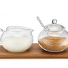 Karl Weis Suiker en Melkset van Borosilicaatglas- 22x10x 9 cm