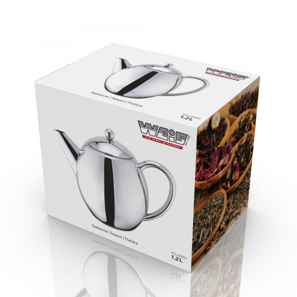 Karl WEIS DUBBELWANDIGE THEEPOT MET FIJN FILTER-RVS-1200ML