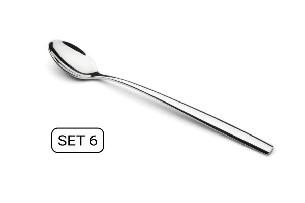 Puro Latte Macchiato Lepels-Luxe RVS Lange lepels- Set van 6- 18cm