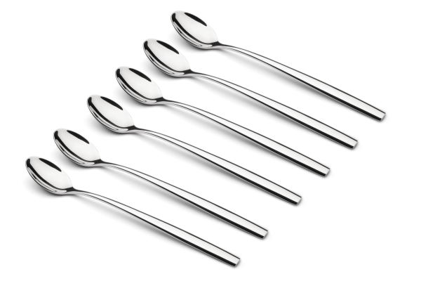 Puro Latte Macchiato Lepels-Luxe RVS Lange lepels- Set van 6- 18cm