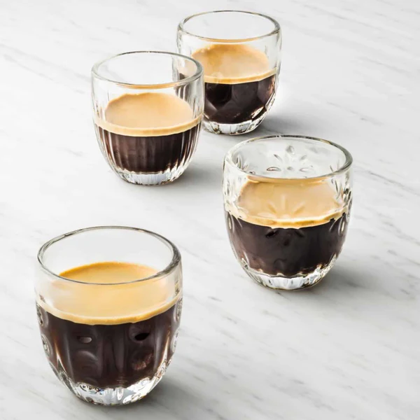 La Rochère Troquet Glazen Espressomokjes Bloemen - 100 ml - Set van 6 stuks