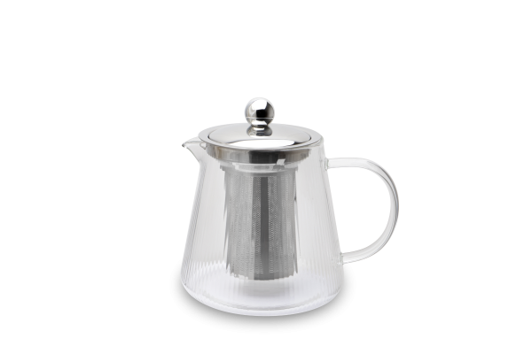 Karl Weis Premium gerilde glazen theepot met RVS filter - 0,8 Liter