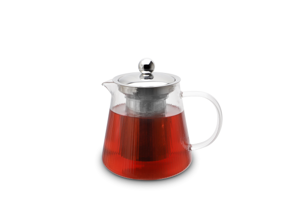 Karl Weis Premium gerilde glazen theepot met RVS filter - 0,8 Liter