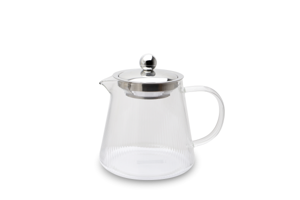 Karl Weis Premium gerilde glazen theepot met RVS filter - 0,8 Liter