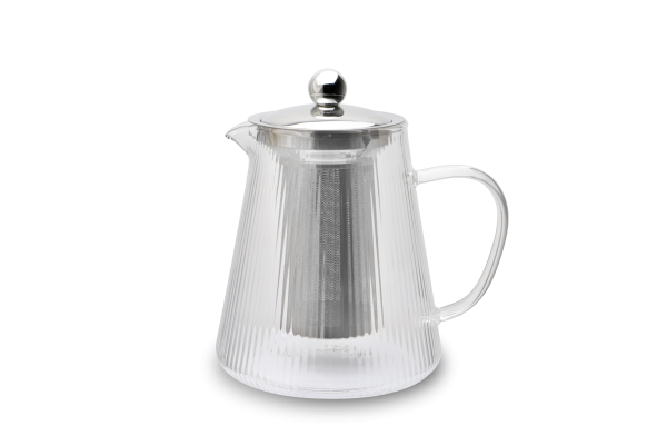 Karl Weis Premium gerilde glazen theepot met RVS filter- 1,2 Liter